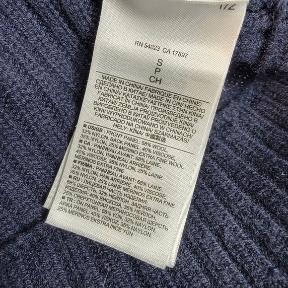 Banana Republic Cardigan Vest Women's Small Merino Wool Asymmetrical Zipper - Picture 8 of 13